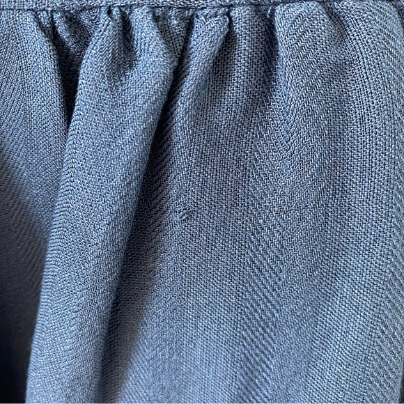 Cute English Factory Ruffle Mini Dress with Lace Trim & Flounce Sleeves Navy XS - Picture 10 of 16